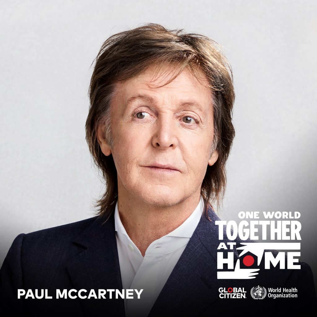 歴史的大型音楽イベント「One World:Together at home」に参加するポール・マッカートニー
