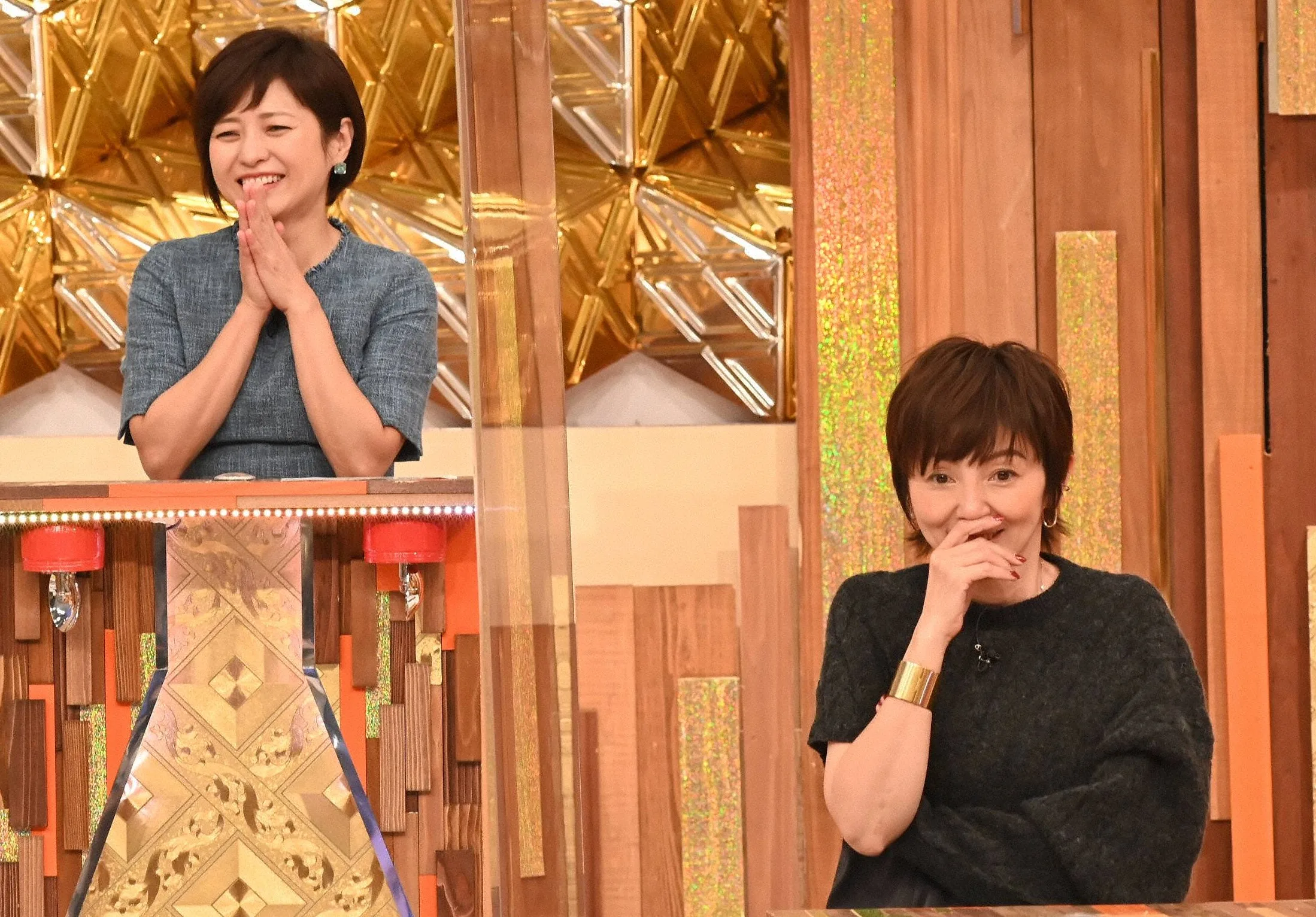 『痛快TV スカッとジャパン』に出演する（左から）三田寛子、渡辺満里奈
