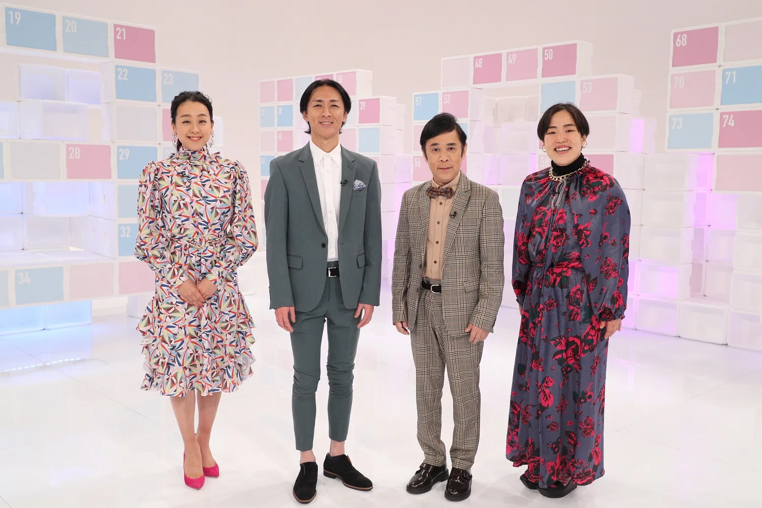 『ナイナイDAYS 30年の節目に密着してたら岡村さん結婚しちゃったSP』の（左から）浅田真央、矢部浩之、岡村隆史、ゆりやんレトリィバァ