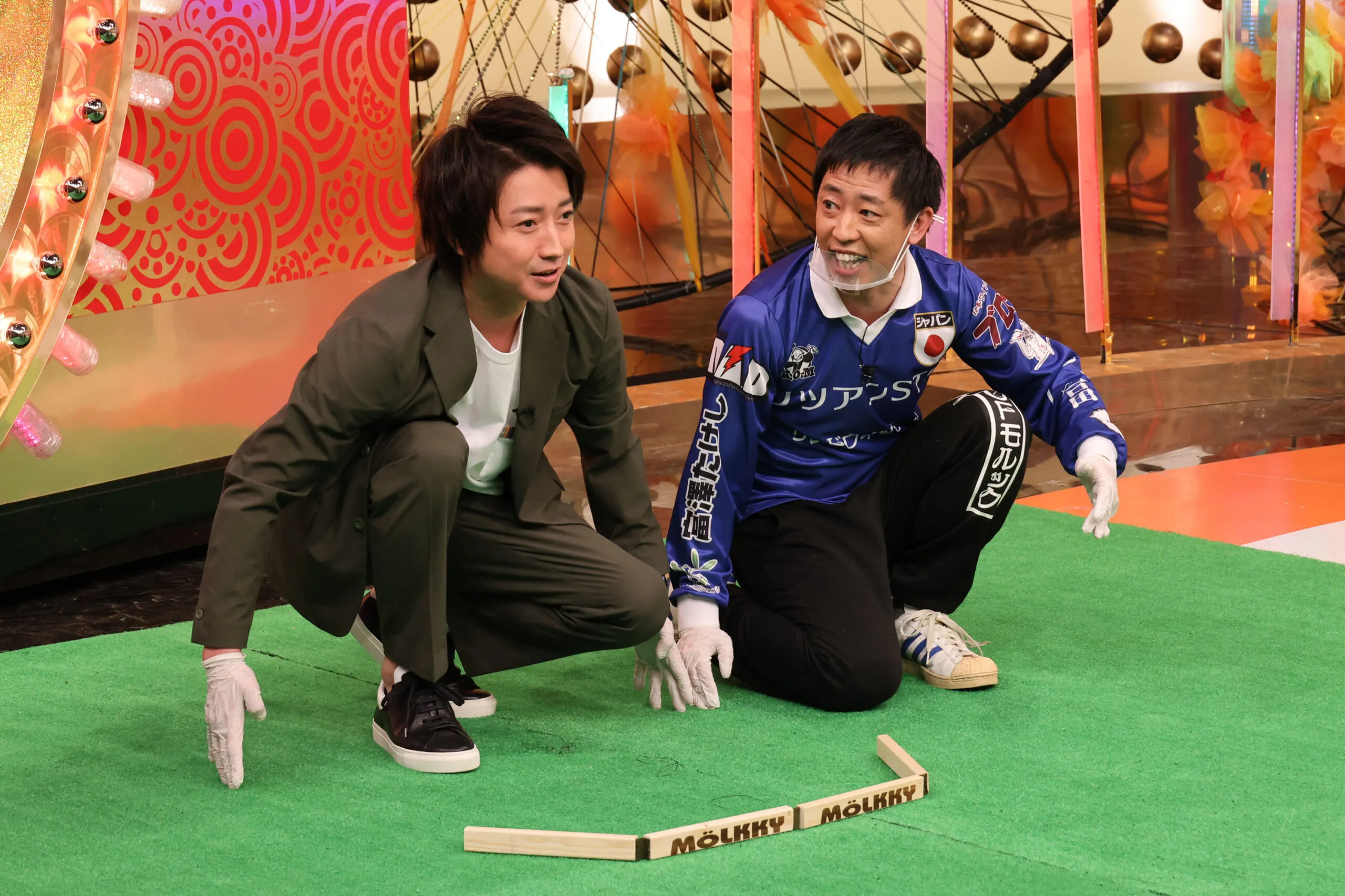 『華丸大吉＆千鳥のテッパンいただきます！』に出演する（左から）藤原竜也、森田哲矢