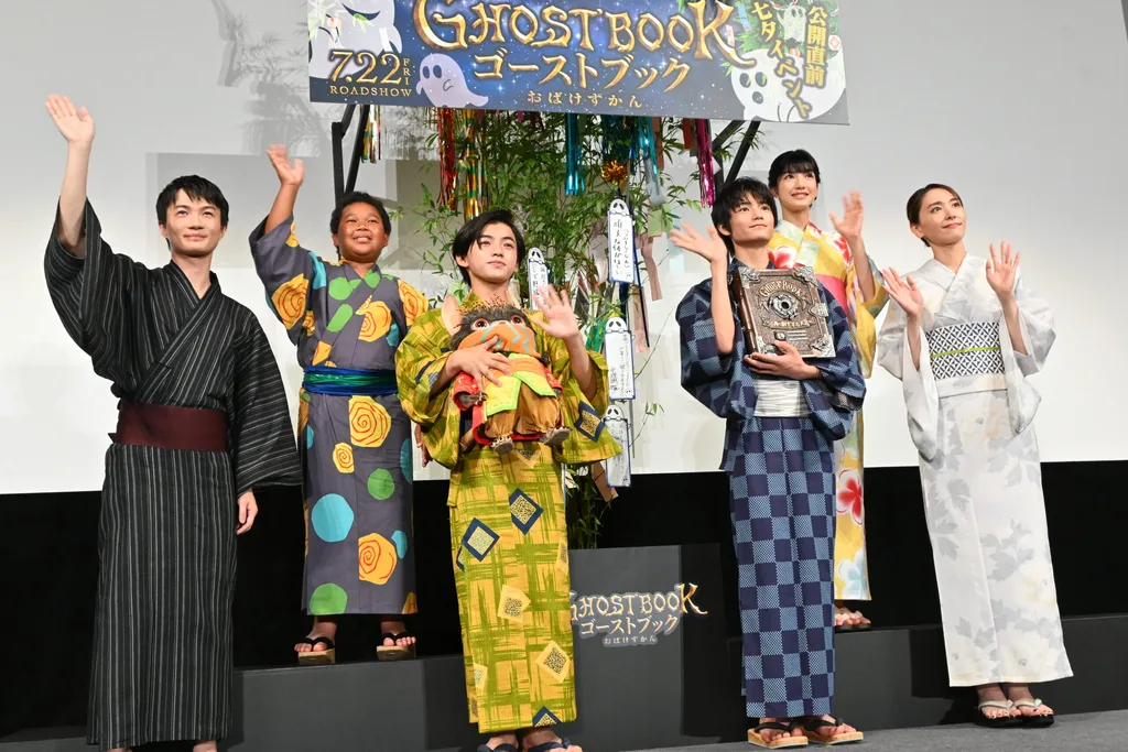 左から）神木隆之介、サニーマックレンドン、柴崎楓雅、城桧吏、吉村文香、新垣結衣