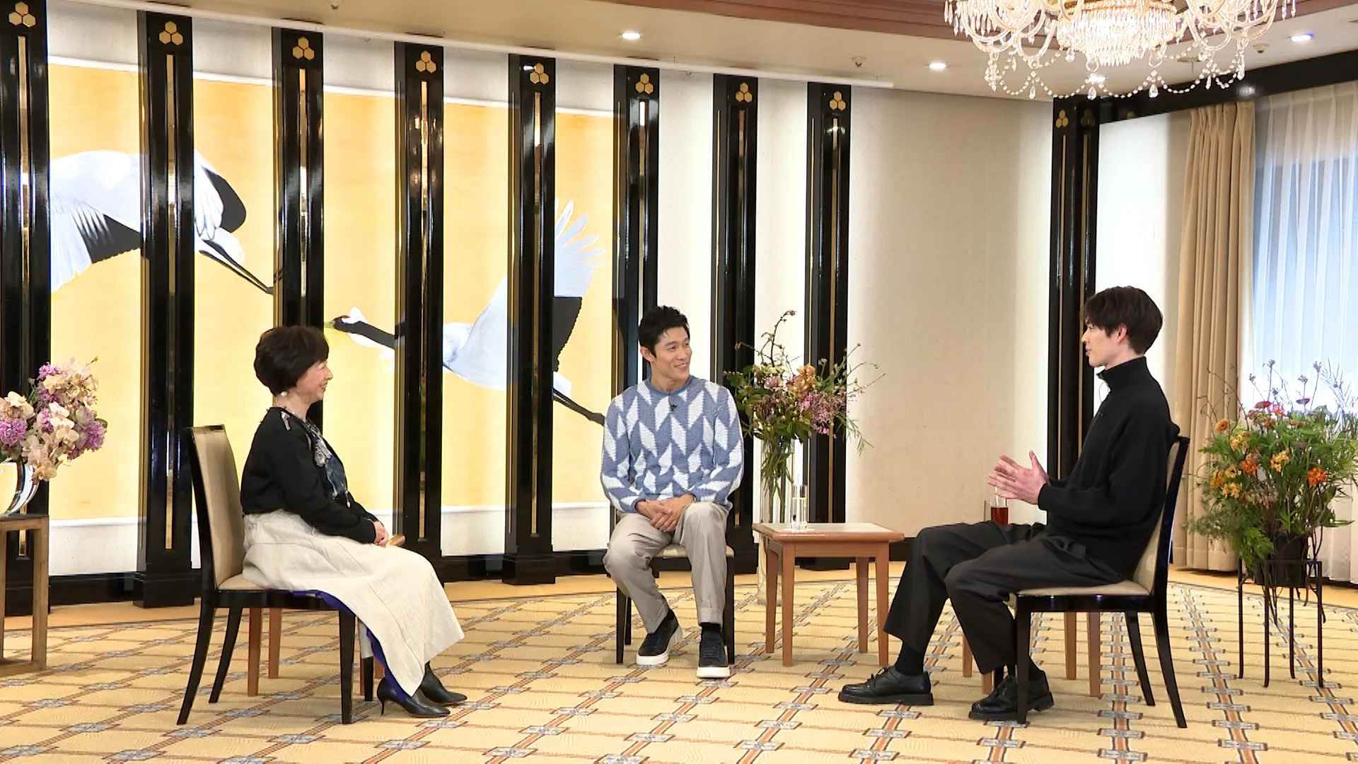 『ボクらの時代』に出演する（左から）阿川佐和子、鈴木亮平、宮沢氷魚