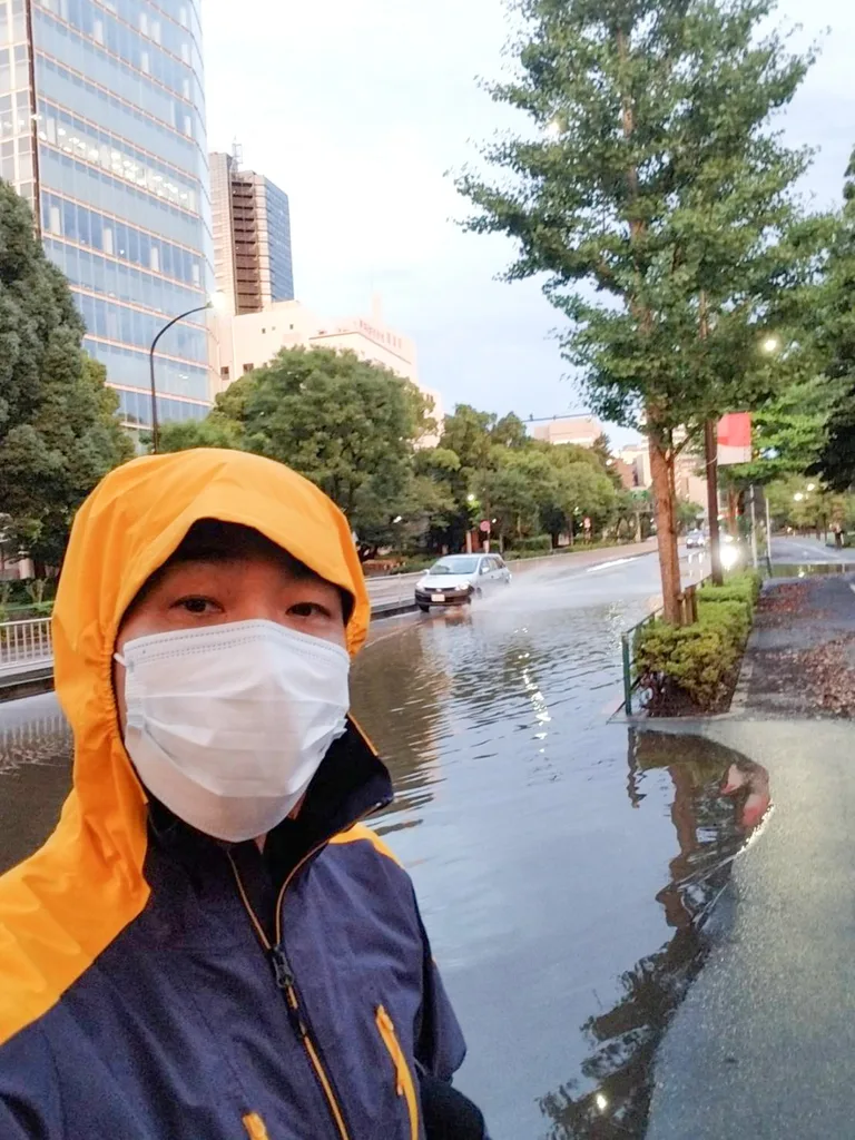 ゲリラ豪雨で冠水した東京都港区