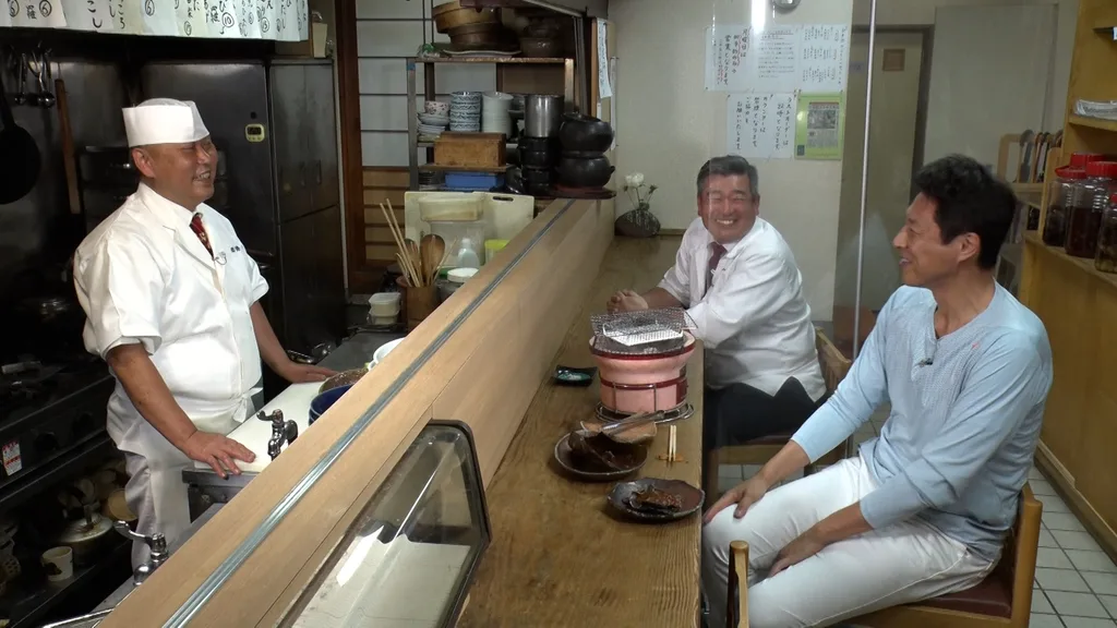 左から）「割烹 間海」店主・間海克己さん、「肉はナカノ」代表・中野直幸さん、松岡修造さん