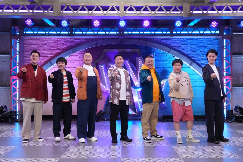 『新しいカギ』メインキャスト左から）菊田竜大、秋山寛貴、岡部大、長田庄平、松尾駿、せいや、粗品